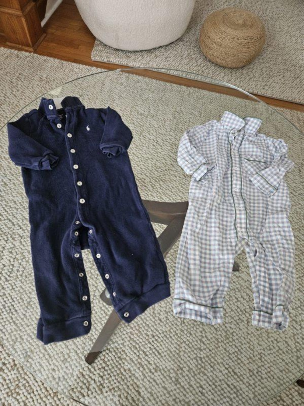 Lot of 2 boys Pajamas/rompers. 12 month- Ralph Lauren and Cyrillus Paris.